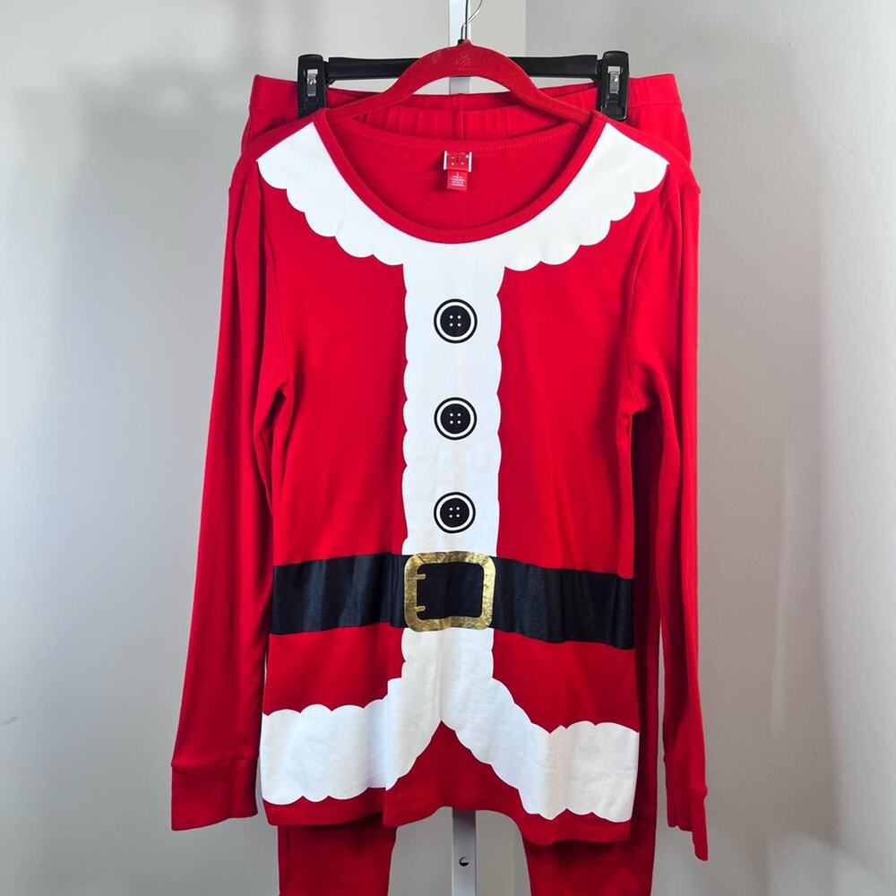 Santa Suit Pajamas Womens Size Large 2 Piece Set Pants Top